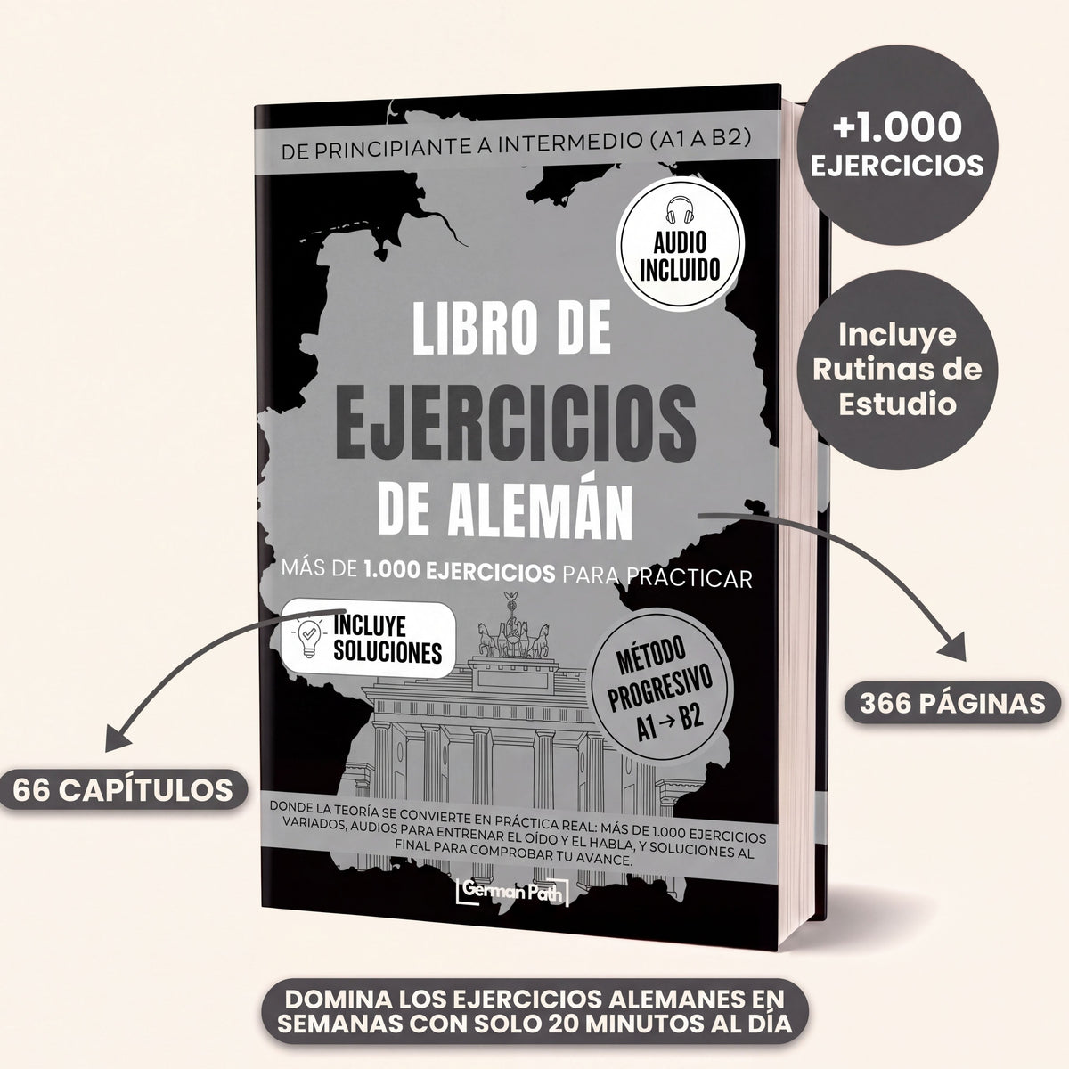 🎁 Libro de Ejercicios de Alemán A1-B2: de Principiante a Intermedio Alto (100% off)
