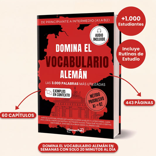 Domina el Vocabulario Alemán A1-B2: Más de 3.000 Palabras con Ejemplos y Audio