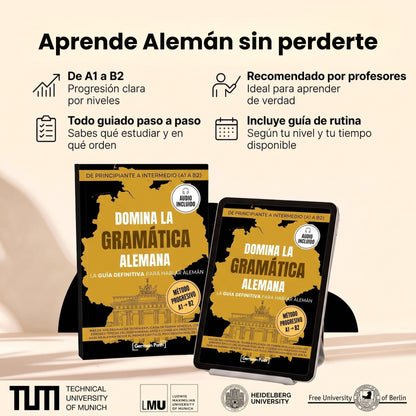 Domina la Gramática Alemana A1-B2: de Principiante a Intermedio Alto