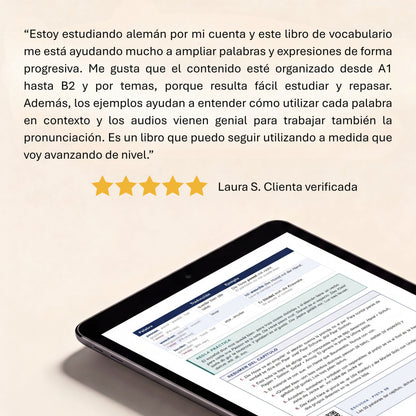 Domina el Vocabulario Alemán A1-B2: Más de 3.000 Palabras con Ejemplos y Audio